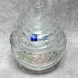 Glass Covered Candy Dish Rose Petals by Crystal Clear Industries Germany